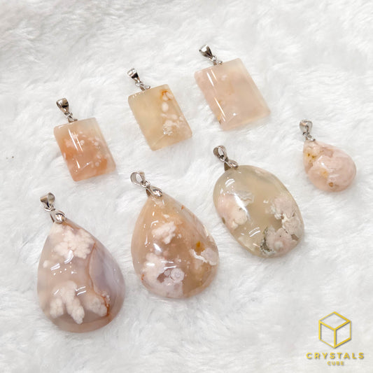 Sakura (Cherry Blossom) Agate Pendant