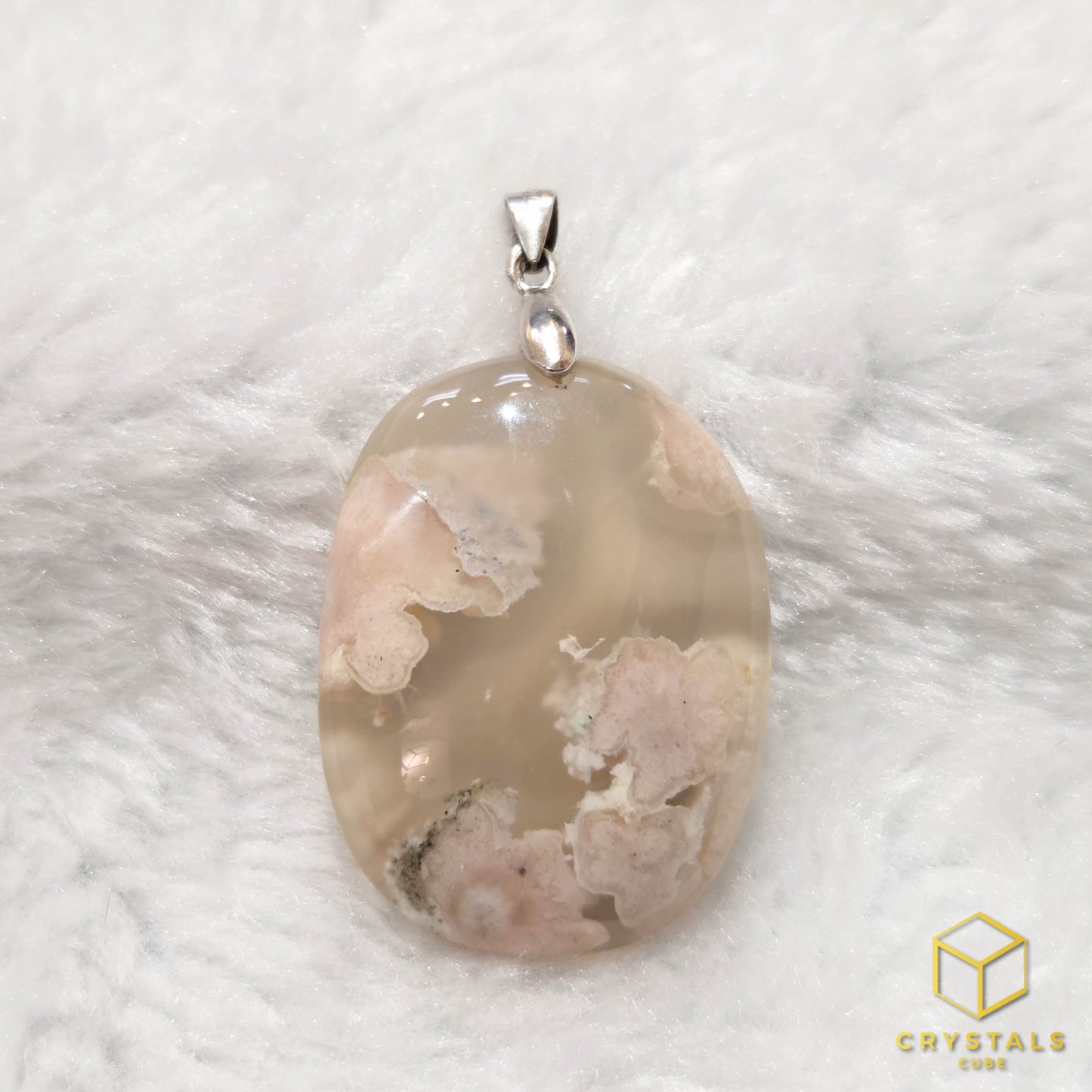 Sakura (Cherry Blossom) Agate Pendant