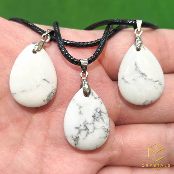 Howlite Teardrop Pendant - Small