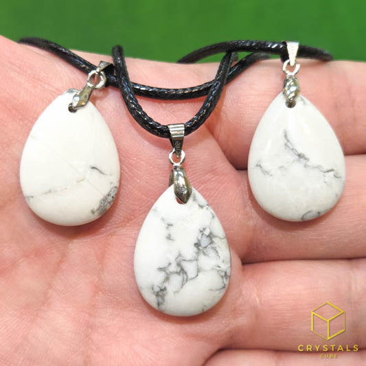 Howlite Teardrop Pendant - Small