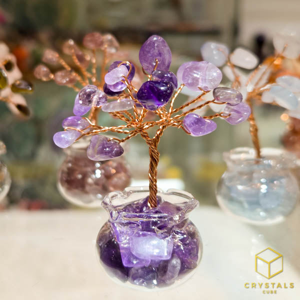 Tree of Abundance - Amethyst, Aquamarine, Rose Quartz, Green Aventurine, Strawberry Quartz, Citrine, Tiger's Eye & Carnelian