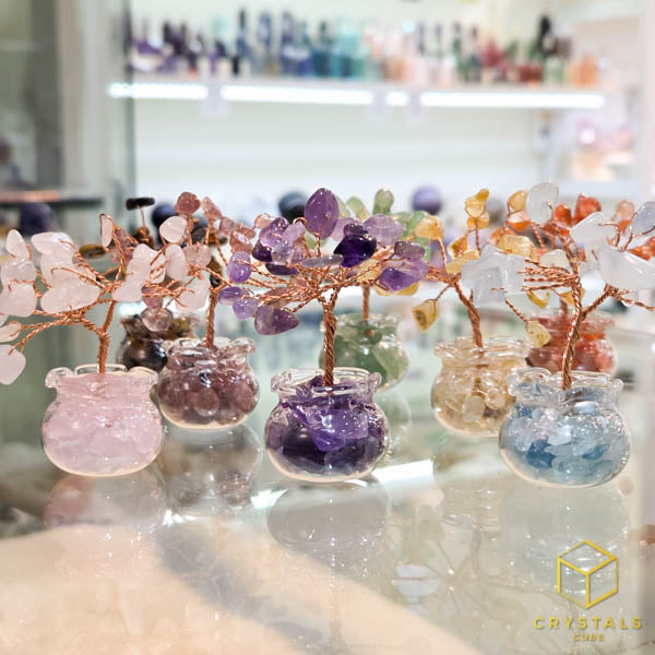 Tree of Abundance - Amethyst, Aquamarine, Rose Quartz, Green Aventurine, Strawberry Quartz, Citrine, Tiger's Eye & Carnelian