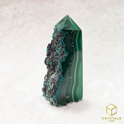 Malachite w Chrysocolla Obelisk