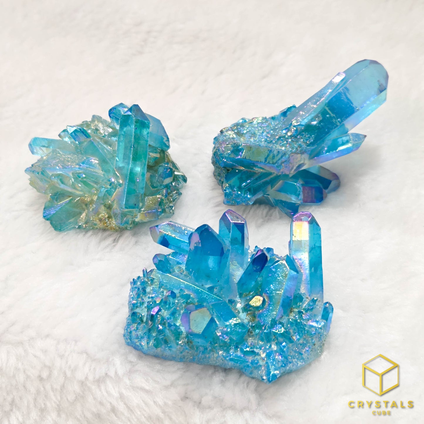 Aqua Aura Quartz Cluster