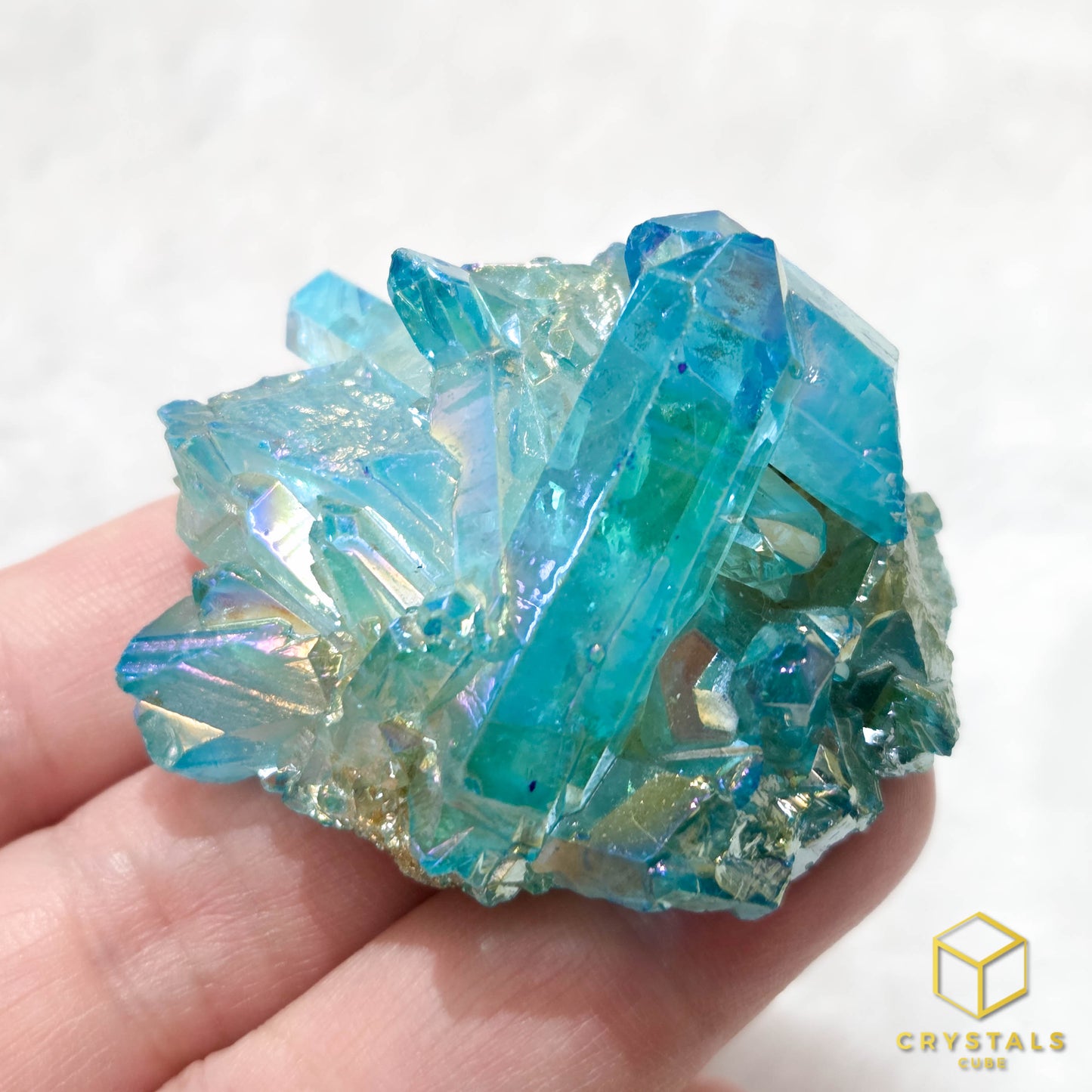 Aqua Aura Quartz Cluster