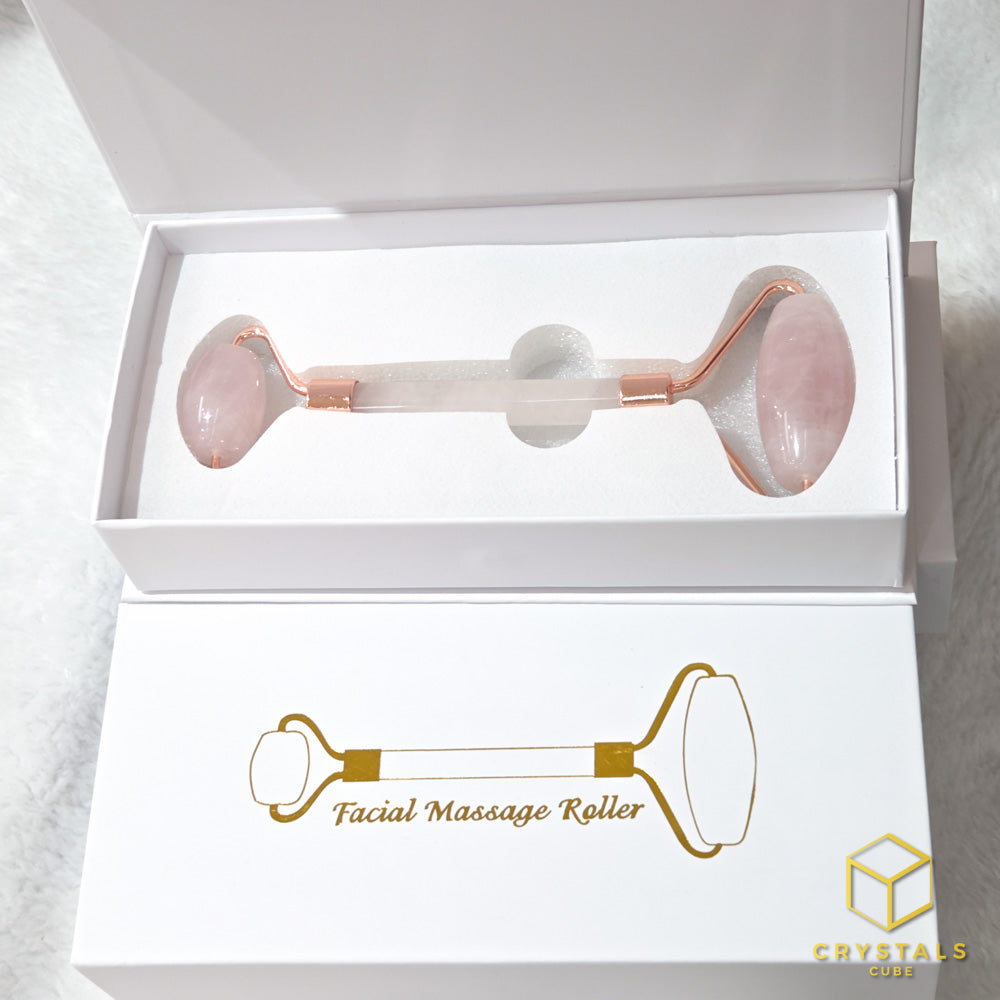 Rose Quartz Facial Massage - Facial Roller  (with gift box)