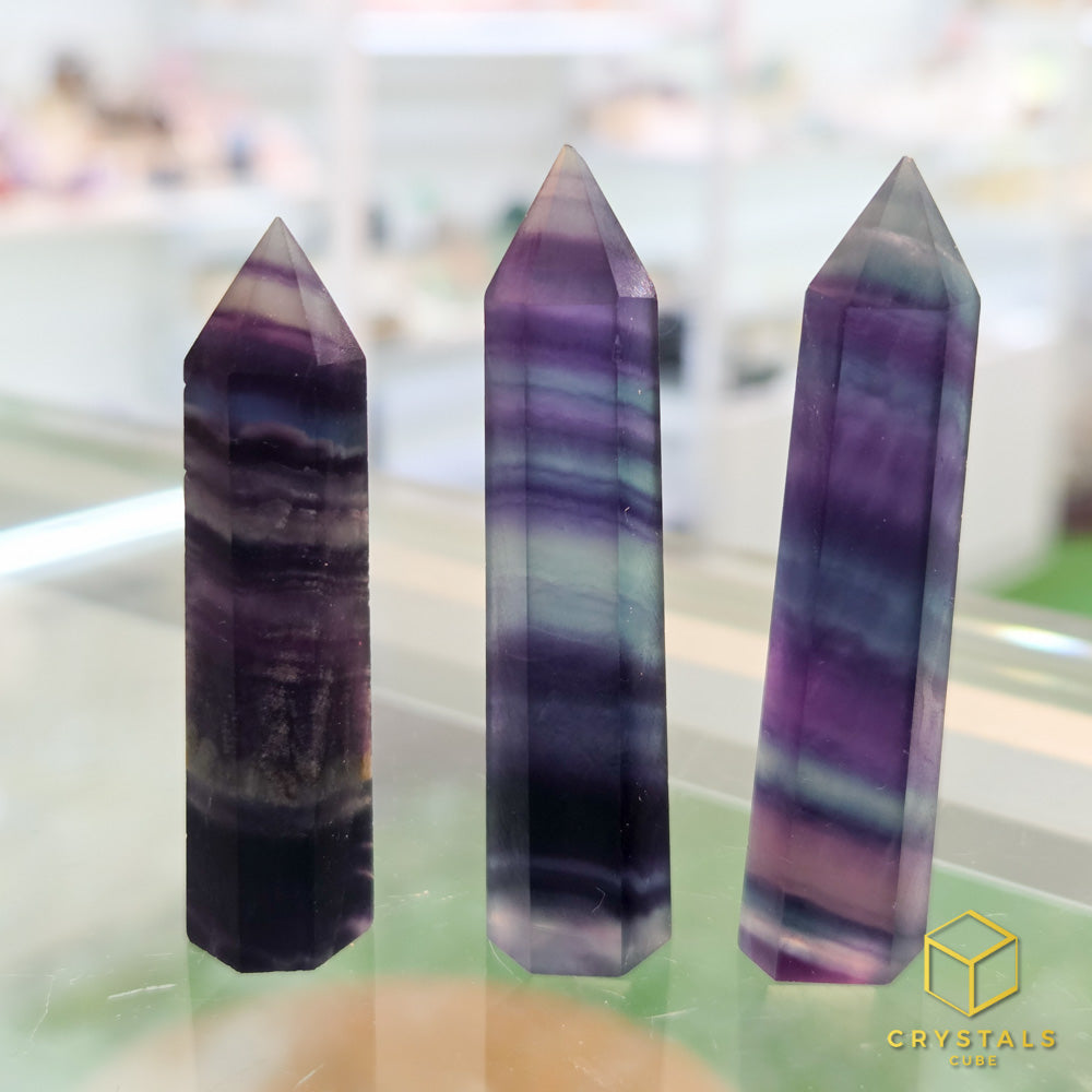 Rainbow Fluorite Point (Matte)