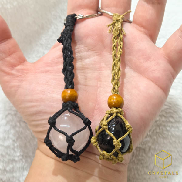 Crystal Net Keychain - Interchangeable Crystal Holder