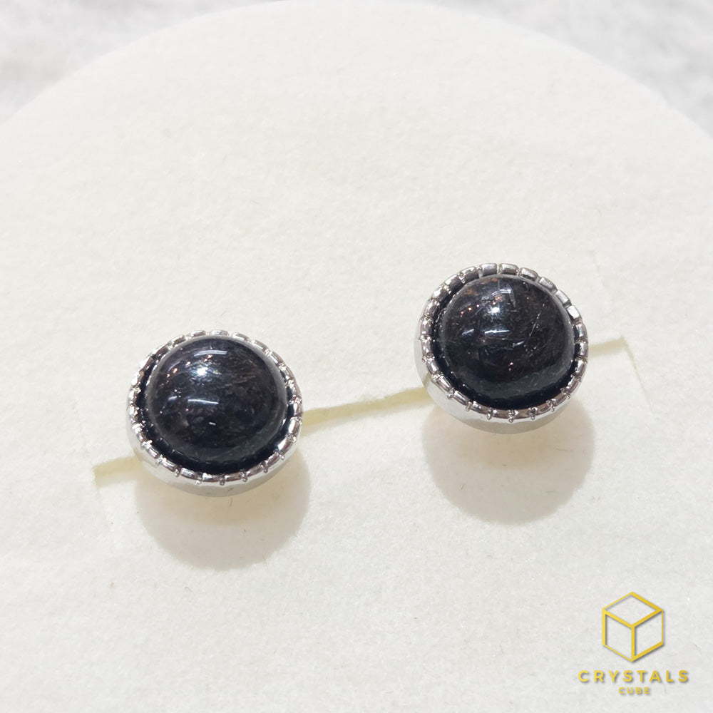 Black Rutile**** (Tourmalinated Quart) Ear Studs