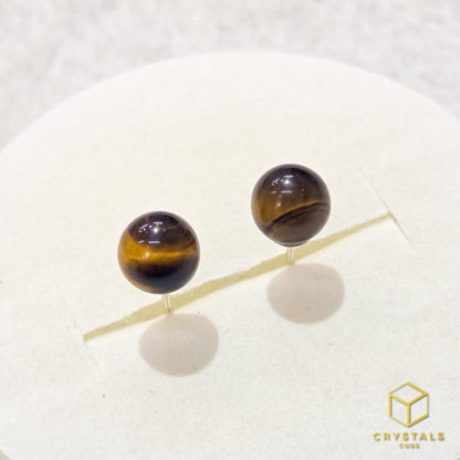 Tiger's Eye Ear Studs