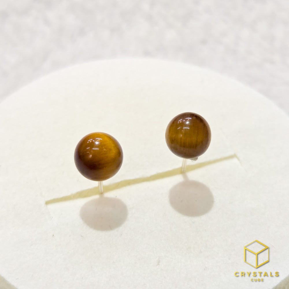 Tiger's Eye Ear Studs