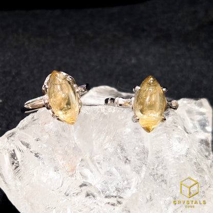 Citrine Pointed Oval Ring (Adjustable)