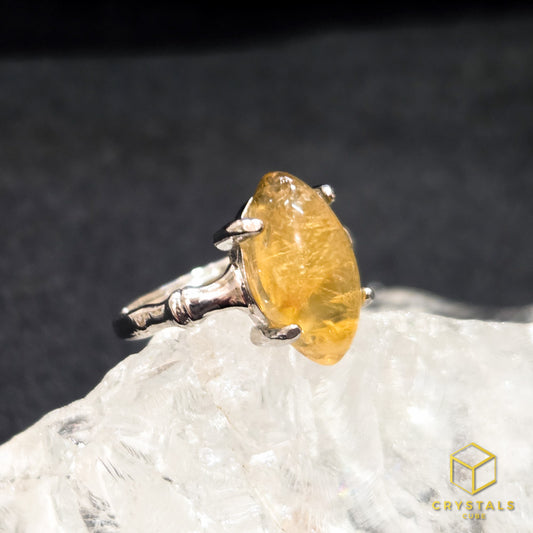 Citrine Pointed Oval Ring (Adjustable)