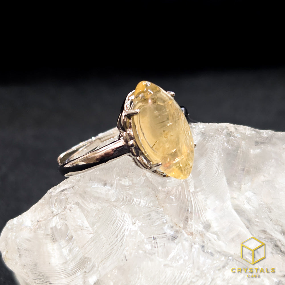 Citrine Pointed Oval Ring (Adjustable)