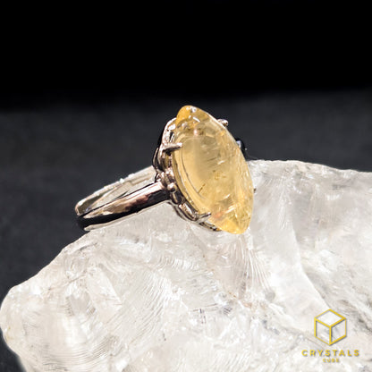 Citrine Pointed Oval Ring (Adjustable)