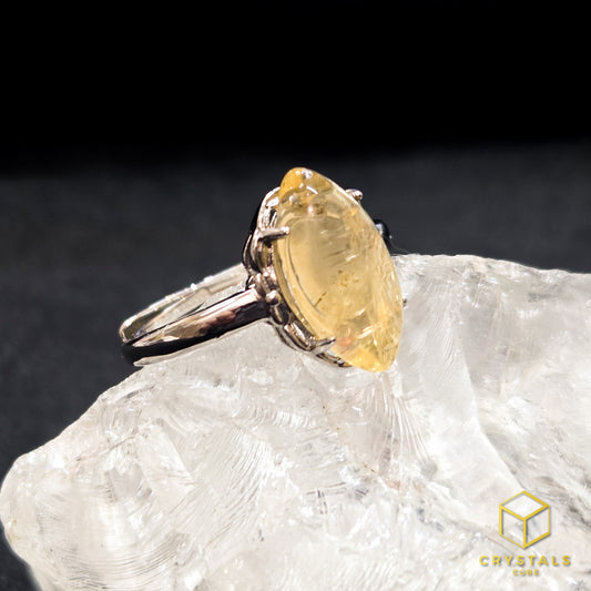 Citrine Pointed Oval Ring (Adjustable)
