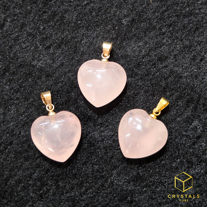 Rose Quartz* Mini Heart Pendant