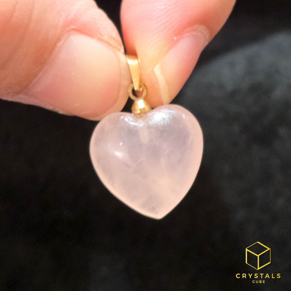 Rose Quartz* Mini Heart Pendant