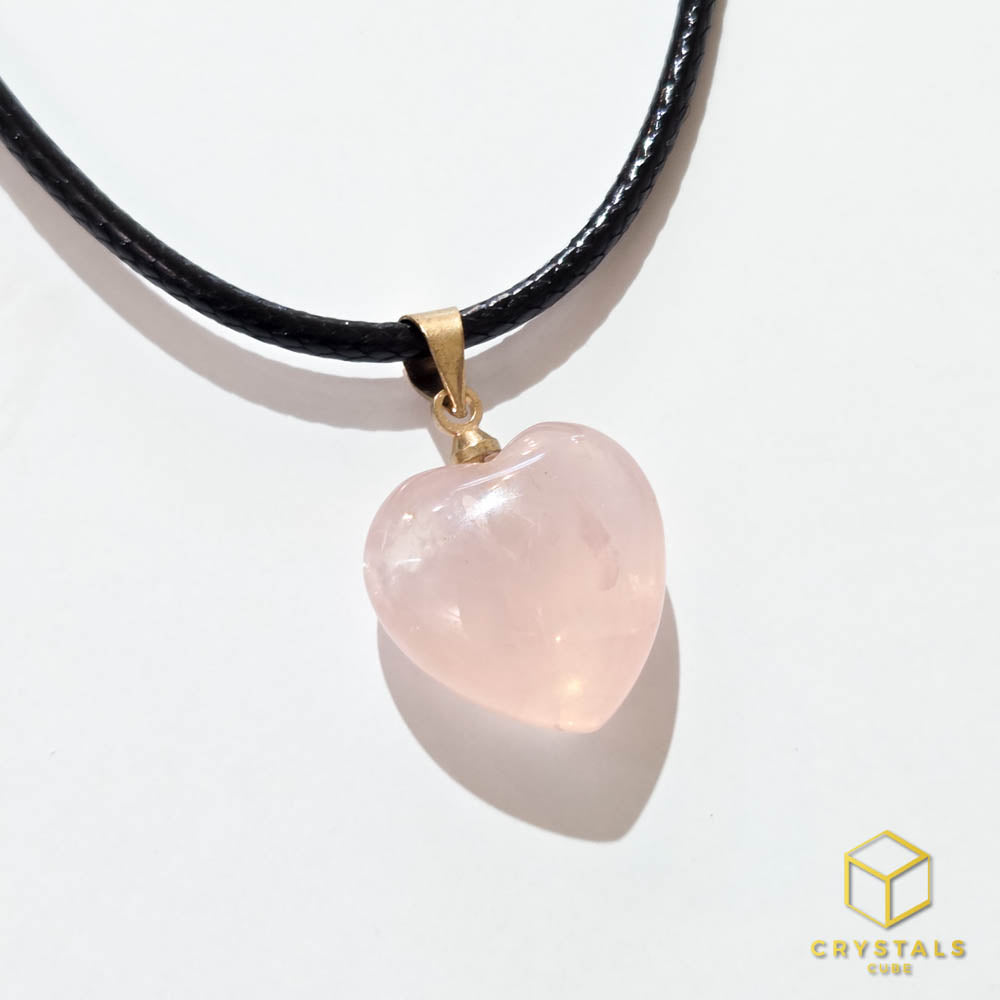 Rose Quartz* Mini Heart Pendant