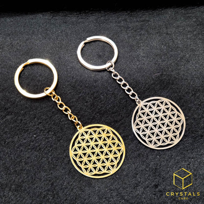 Flower of Life Stainless Steel Keychain