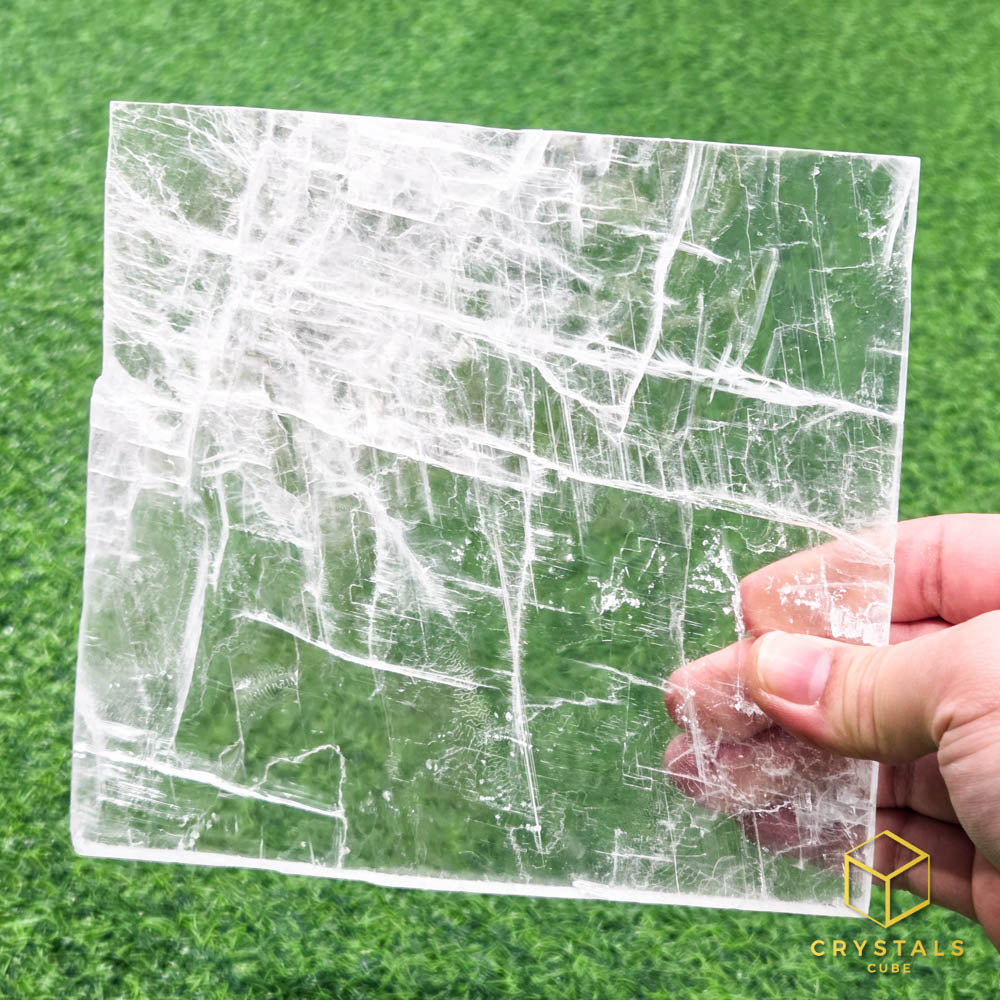 Selenite* Raw Square Slab