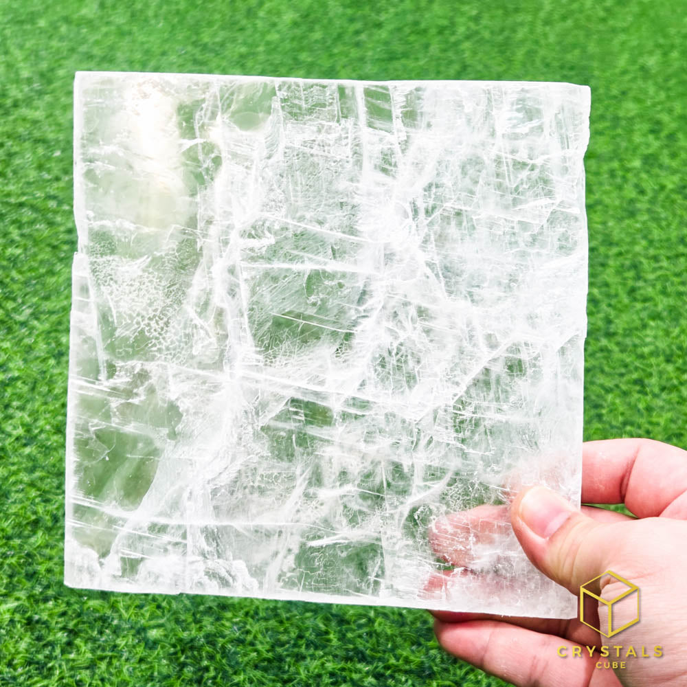 Selenite* Raw Square Slab
