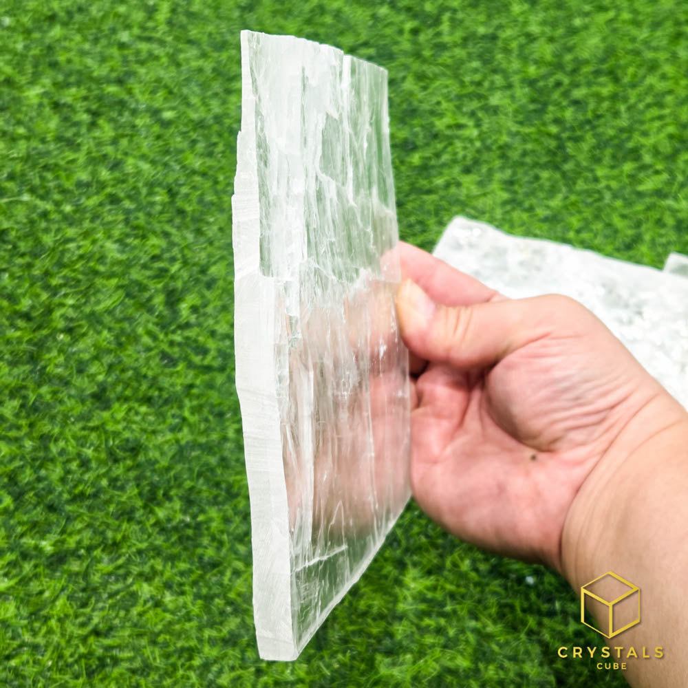 Selenite* Raw Square Slab