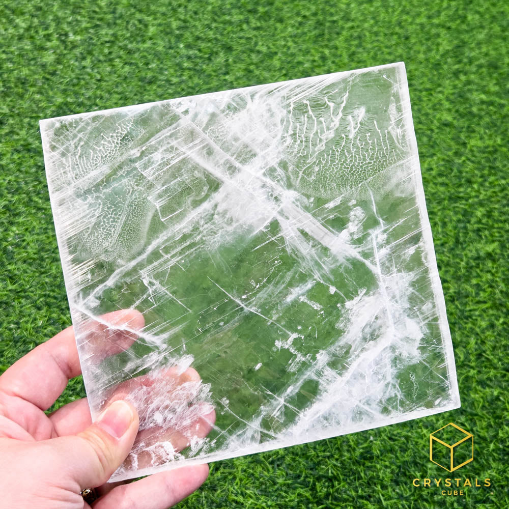 Selenite* Raw Square Slab