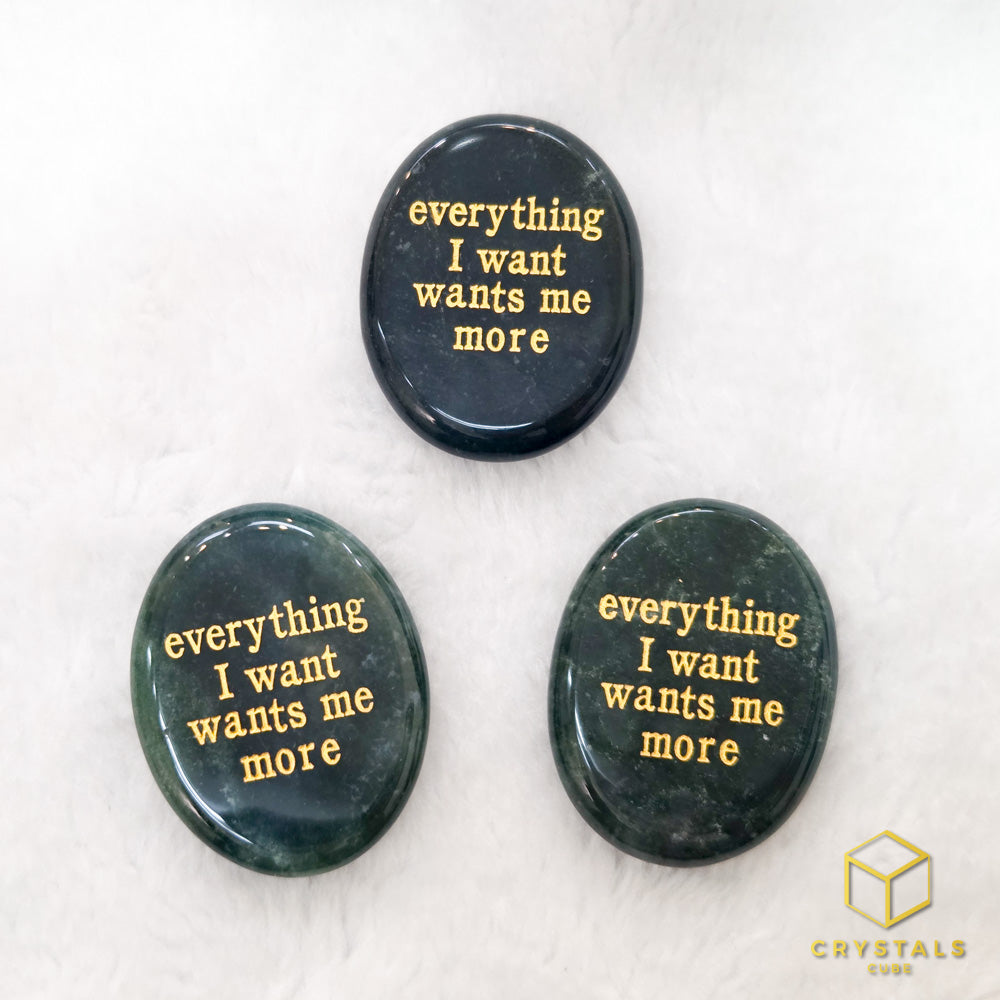 Manifestation Stone - Everything I Want Wants Me More - Clear Quartz, Amethyst, Sodalite, Rose Quartz, Green Aventurine, Moss Agate, Tiger's Eye, Red jasper & Black Obsidian