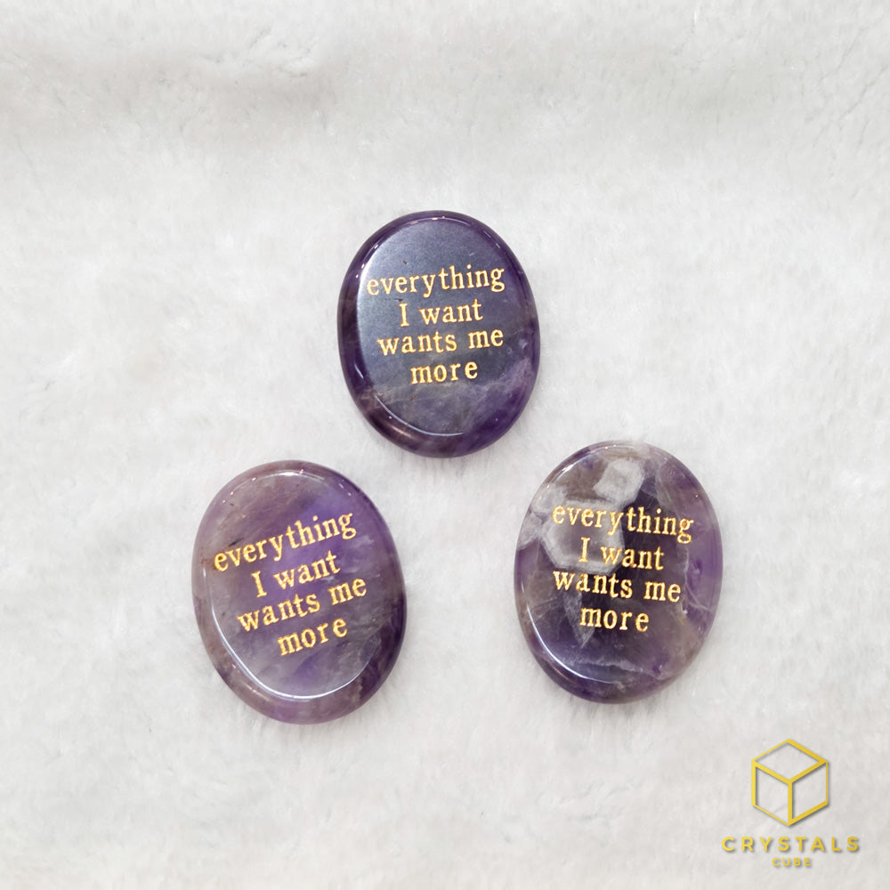 Manifestation Stone - Everything I Want Wants Me More - Clear Quartz, Amethyst, Sodalite, Rose Quartz, Green Aventurine, Moss Agate, Tiger's Eye, Red jasper & Black Obsidian