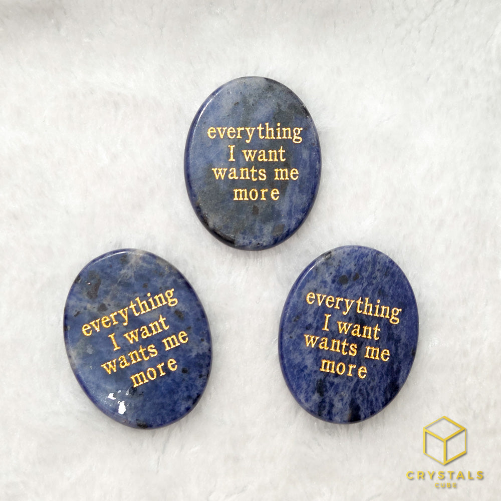 Manifestation Stone - Everything I Want Wants Me More - Clear Quartz, Amethyst, Sodalite, Rose Quartz, Green Aventurine, Moss Agate, Tiger's Eye, Red jasper & Black Obsidian