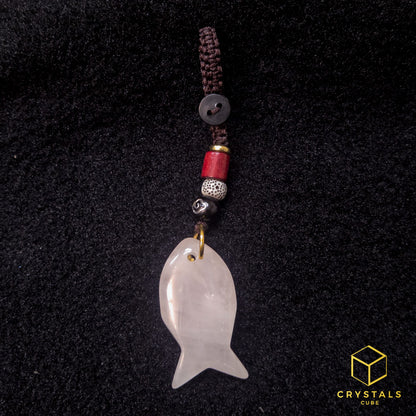 Crystal Fish Key / Bag Charm - Amethyst, Sodalite, Rose Quartz, Green Aventurine, Tiger's Eye & Red jasper