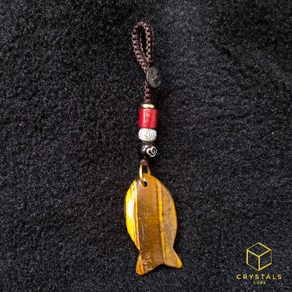 Crystal Fish Key / Bag Charm - Amethyst, Sodalite, Rose Quartz, Green Aventurine, Tiger's Eye & Red jasper