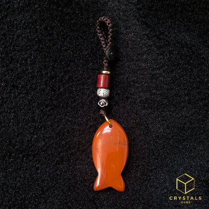 Crystal Fish Key / Bag Charm - Amethyst, Sodalite, Rose Quartz, Green Aventurine, Tiger's Eye & Red jasper