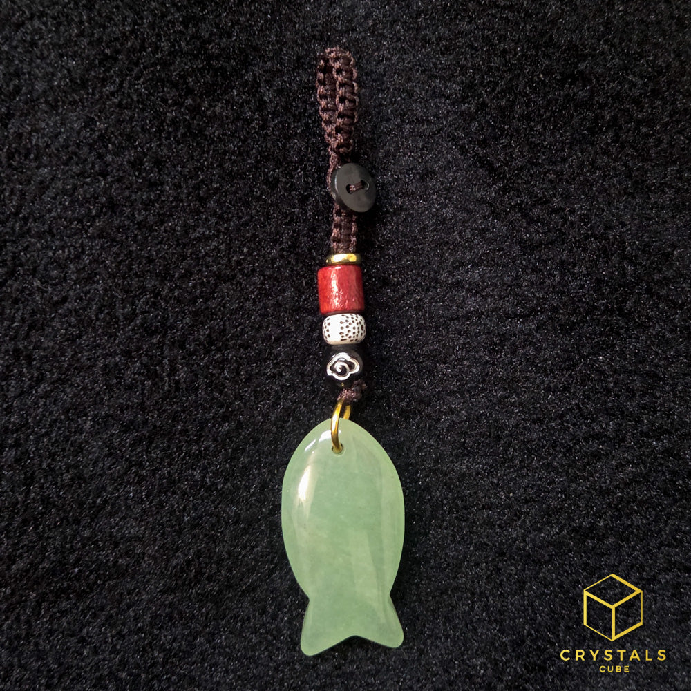 Crystal Fish Key / Bag Charm - Amethyst, Sodalite, Rose Quartz, Green Aventurine, Tiger's Eye & Red jasper