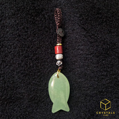 Crystal Fish Key / Bag Charm - Amethyst, Sodalite, Rose Quartz, Green Aventurine, Tiger's Eye & Red jasper
