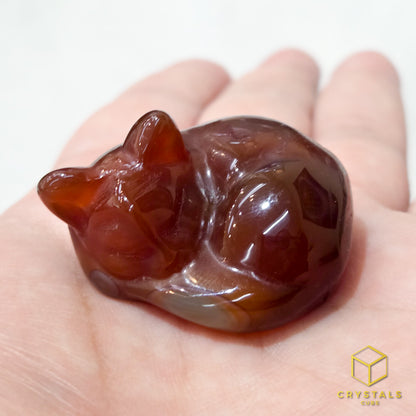 Crystal Sleeping Cat - Amethyst, Labradorite, Sodalite, Rose Quartz, Green Aventurine, Que Sera, Tiger's Eye, Mahogany Obsidian, Carnelian, Red Jasper, Black Obsidian & Arfvedsonite Garnet