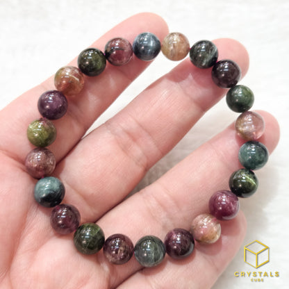 Tourmaline**** Bracelet with Cat's Eye Effect - 8+mm
