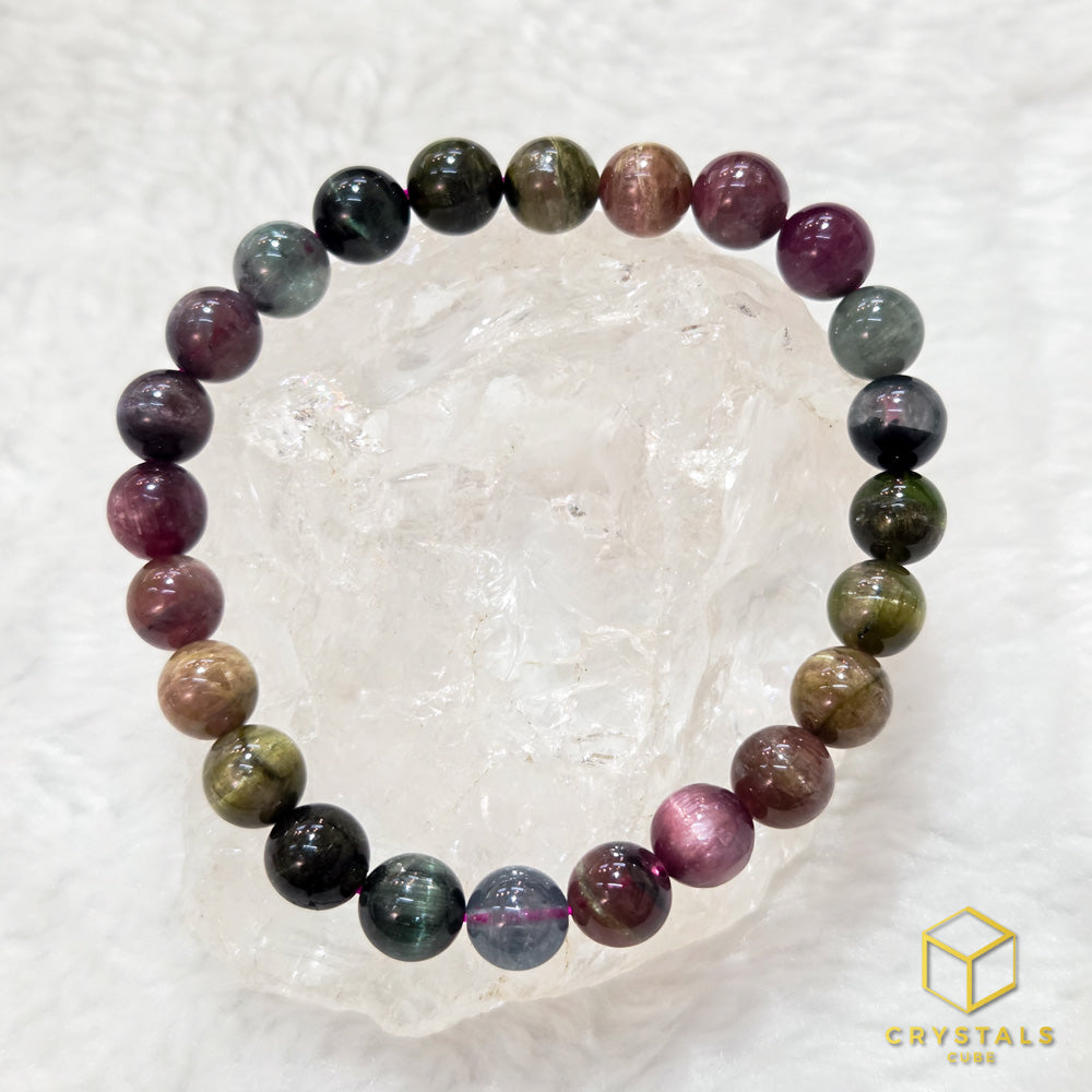 Tourmaline**** Bracelet with Cat's Eye Effect - 7+mm