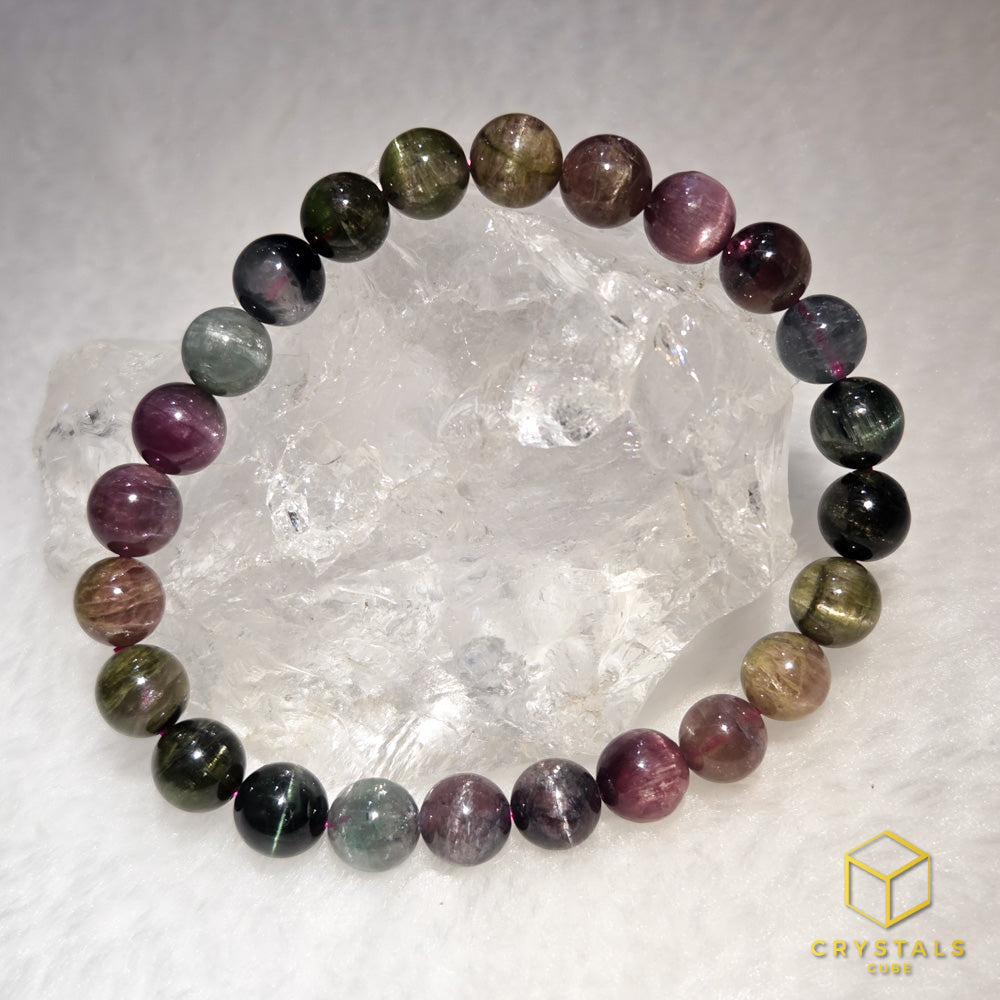 Tourmaline**** Bracelet with Cat's Eye Effect - 7+mm
