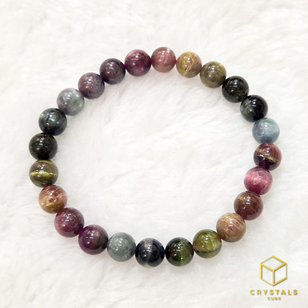Tourmaline**** Bracelet with Cat's Eye Effect - 7+mm