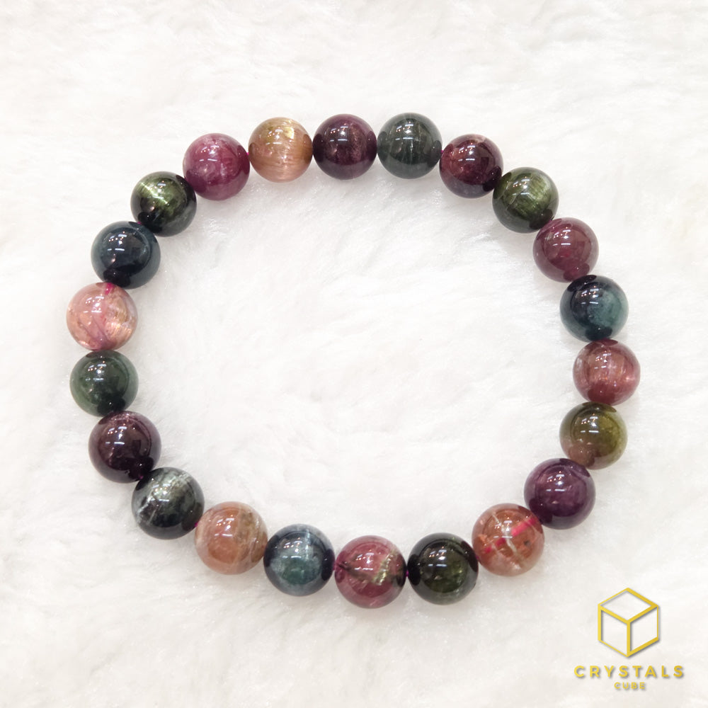 Tourmaline**** Bracelet with Cat's Eye Effect - 8+mm