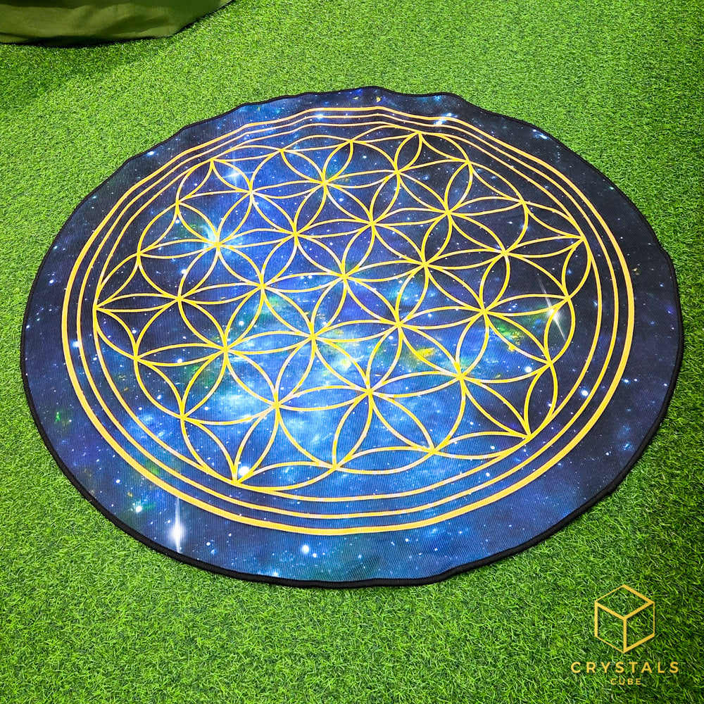Flower of Life Meditation Mat (Space) - Promote Meditation / Harmonise & Energise Personal Energy Field