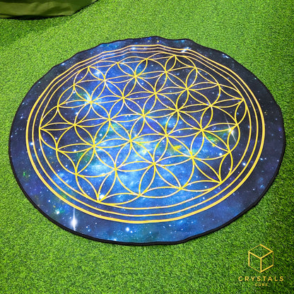 Flower of Life Meditation Mat (Space) - Promote Meditation / Harmonise & Energise Personal Energy Field