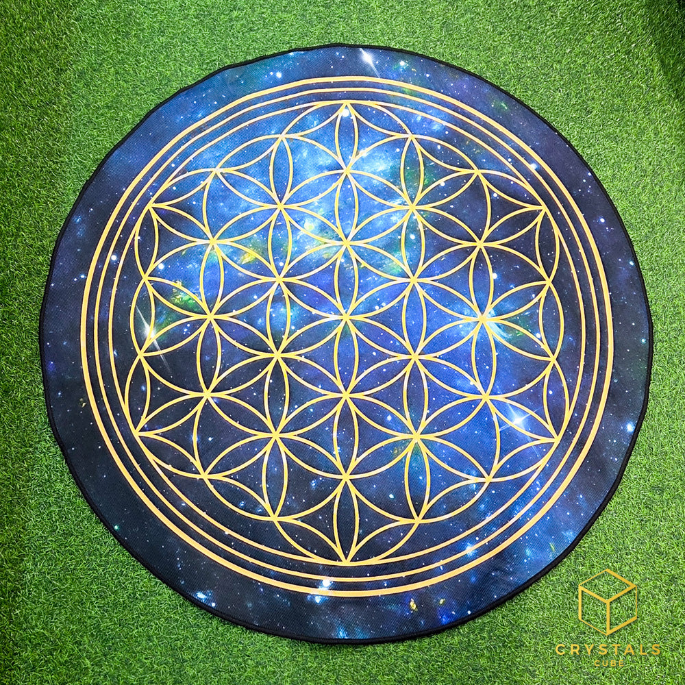 Flower of Life Meditation Mat (Space) - Promote Meditation / Harmonise & Energise Personal Energy Field