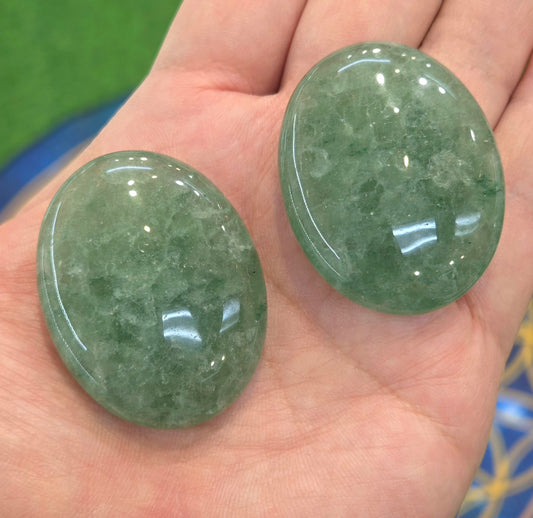 Green Strawberry Quartz Palm Stone - Mini