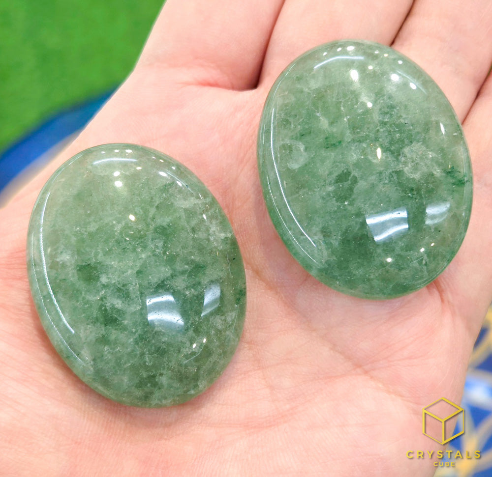Green Strawberry Quartz Palm Stone - Mini
