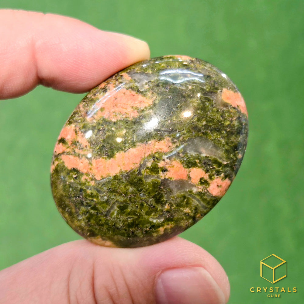 Unakite Palm Stone - Mini