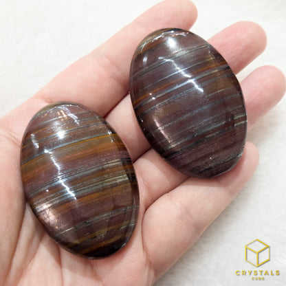 Red Iron Tiger's Eye Palm Stone