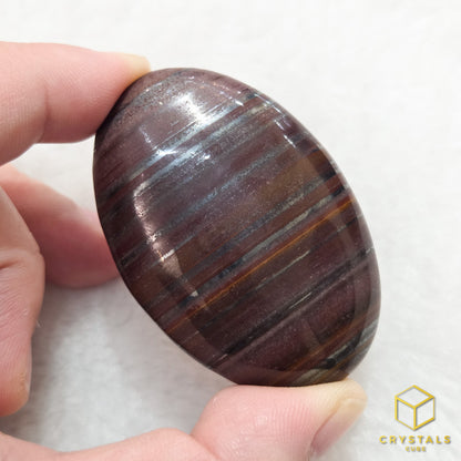 Red Iron Tiger's Eye Palm Stone